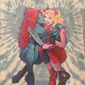 Marvel poison ivy and Harley Tie-Dye Tee with Vibrant Character Design
